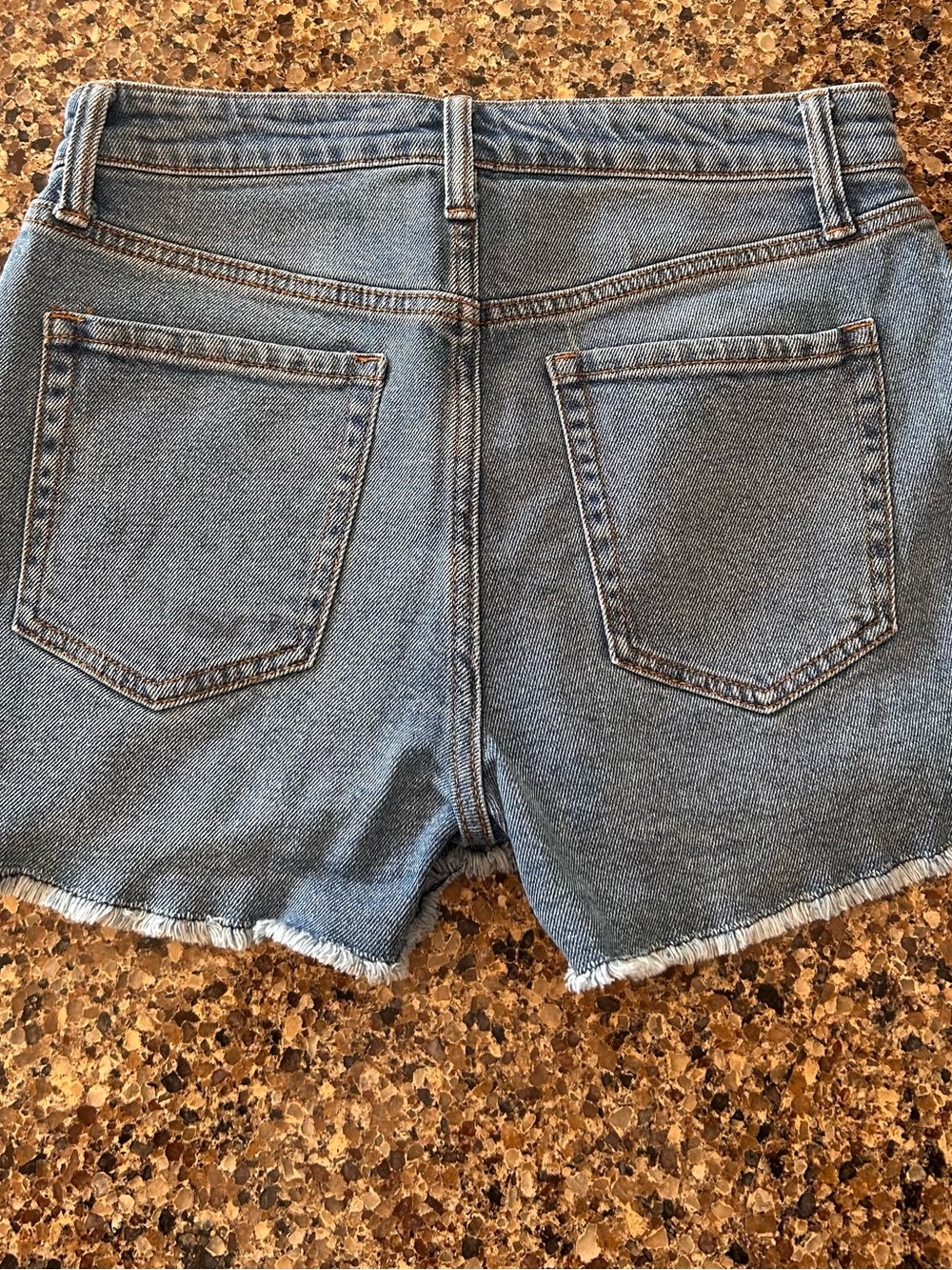 wild fable Light Blue Distressed Denim Shorts with Lace Trim - Picture 3 of 4